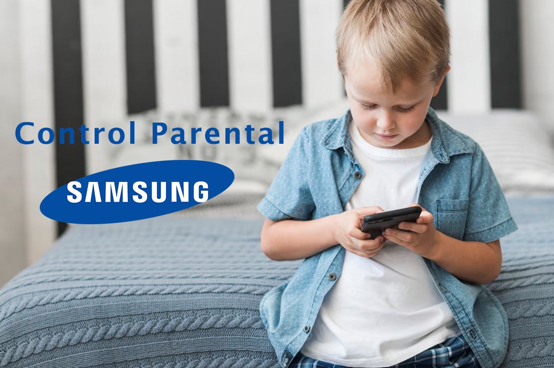 Niño utiliza control parental en móvil Samsung