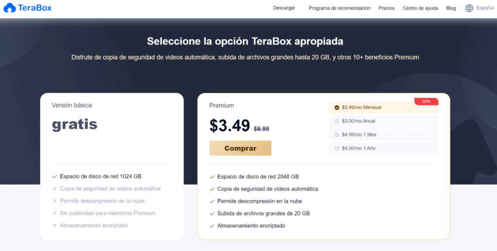 Terabox version Premium