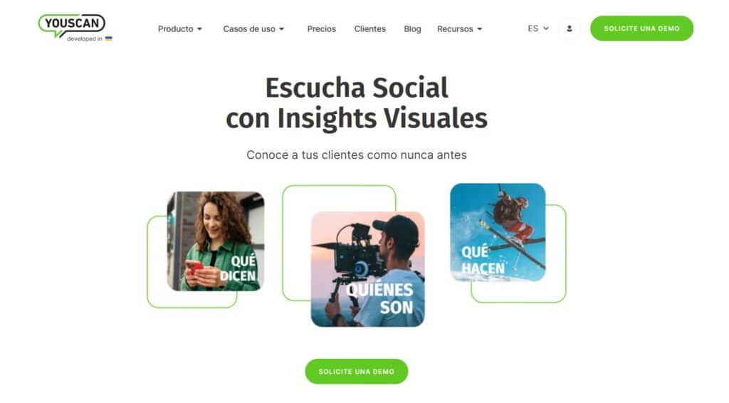 vista del sitio web de YOUSCAN