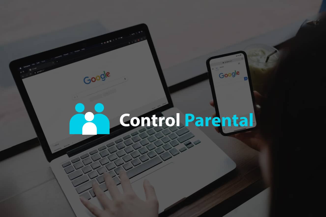 persona utilizando google chrome en una laptop para activar la función de control parental