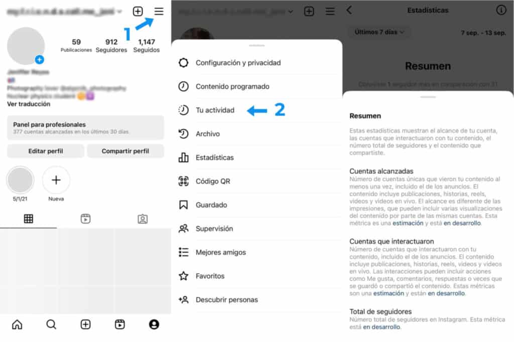 paso na paso de como acceder a las estadísticas de Instagram