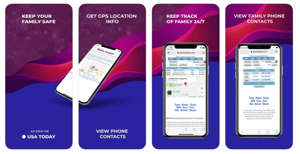 vista de la app Phone Tracker