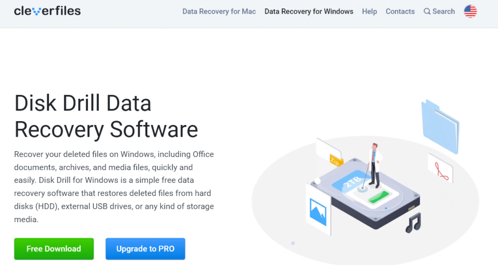 pagina principal de diskdrill software para recuperar archivos