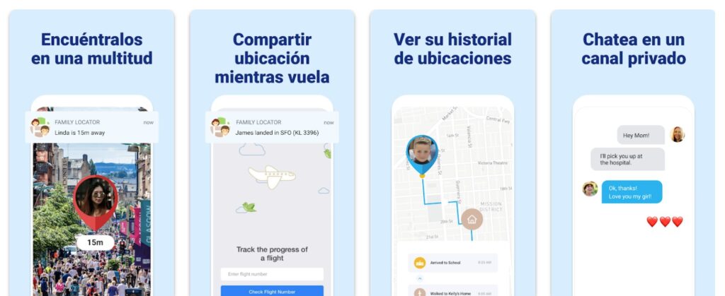 vista de la app Family Locator