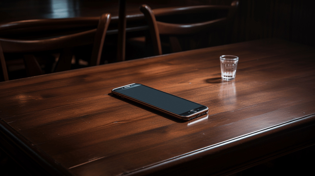 telefono apagado sobre una mesa