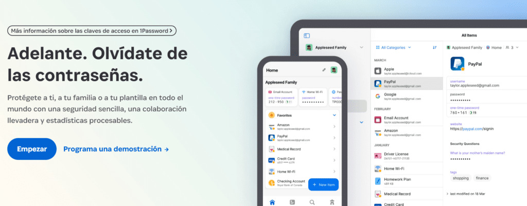 Página de Inicio de 1Password