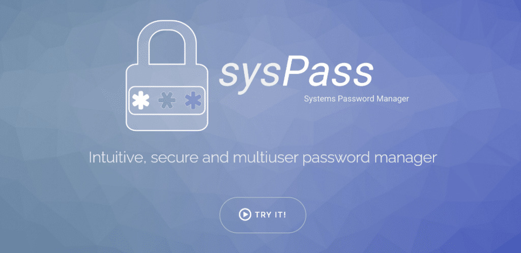 Página de inicio de sysPass