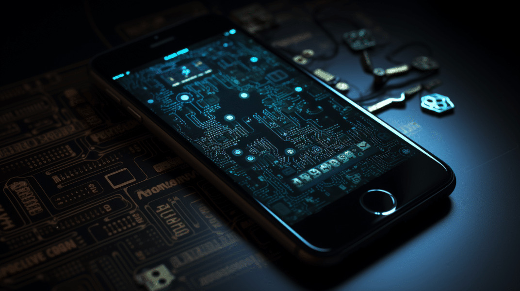 Telefono con localizador en la pantalla