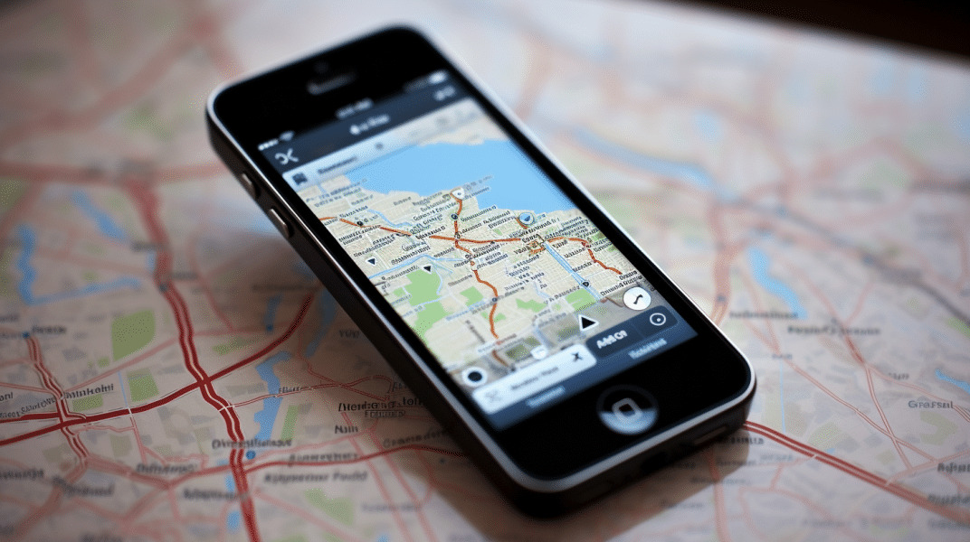 iphhone con aplicacion de seguimiento gps para movil