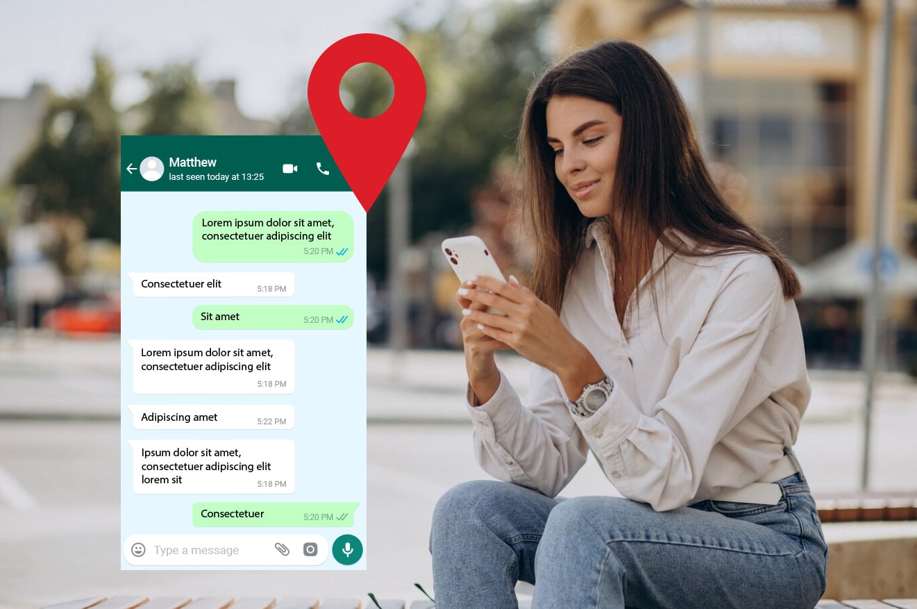 chica viendo la ubicación de otra persona a través de WhatsApp
