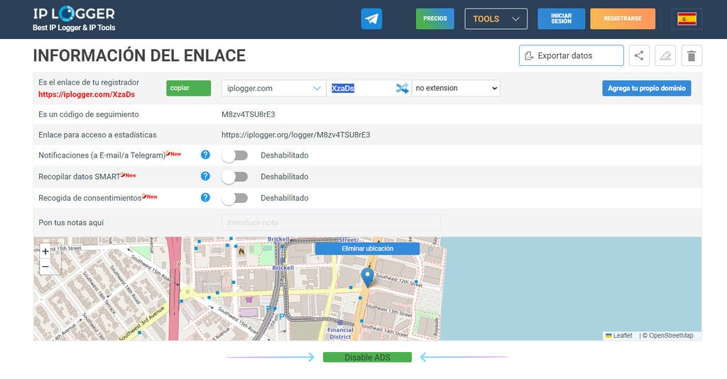 IP Logger para ubicación GPS