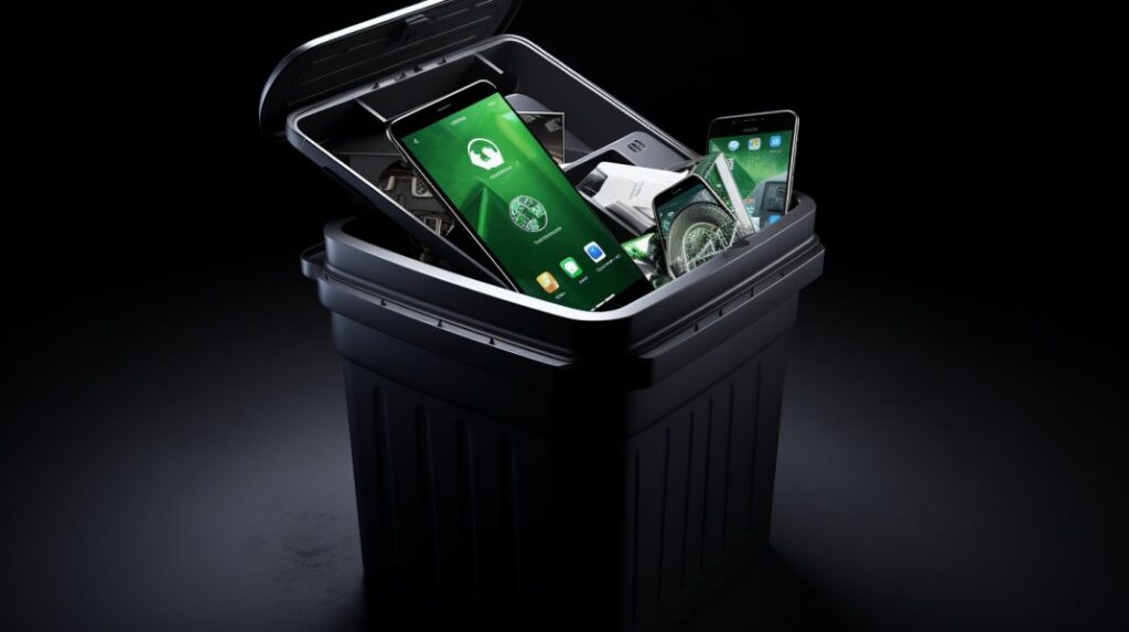 papelera de reciclaje de telefono samsung con archivos