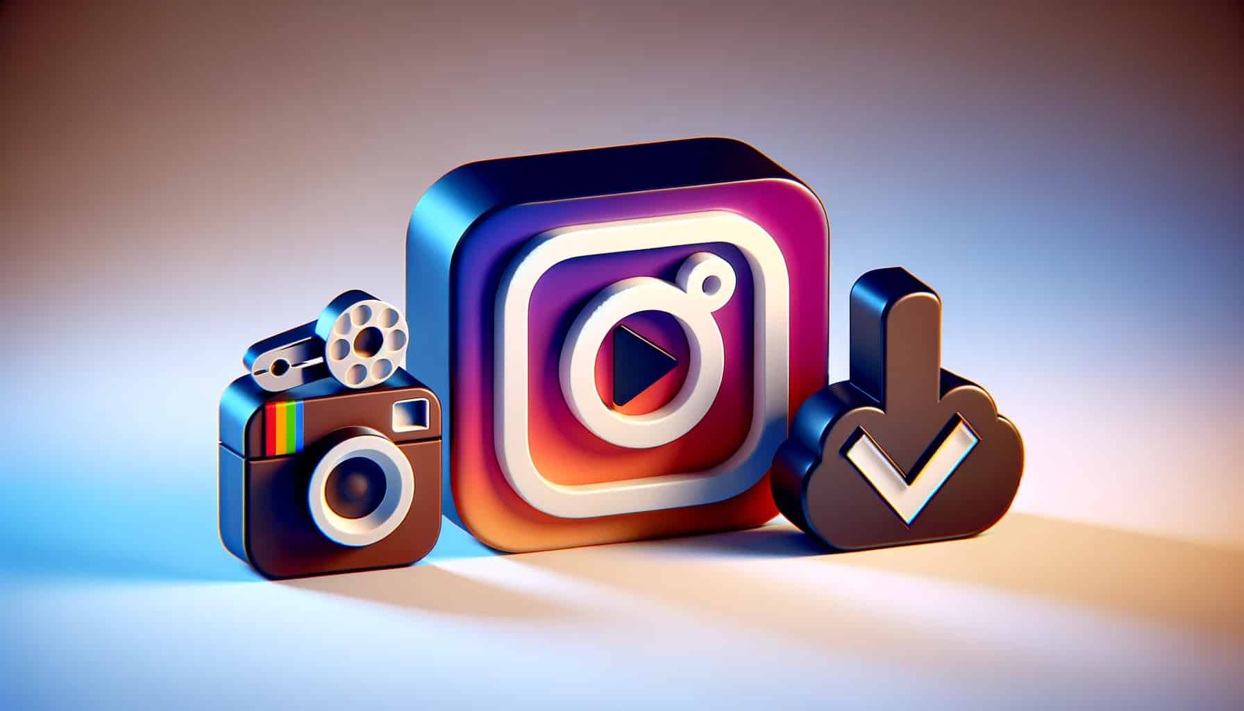 logo de Instagram con ícono de descarga y de video