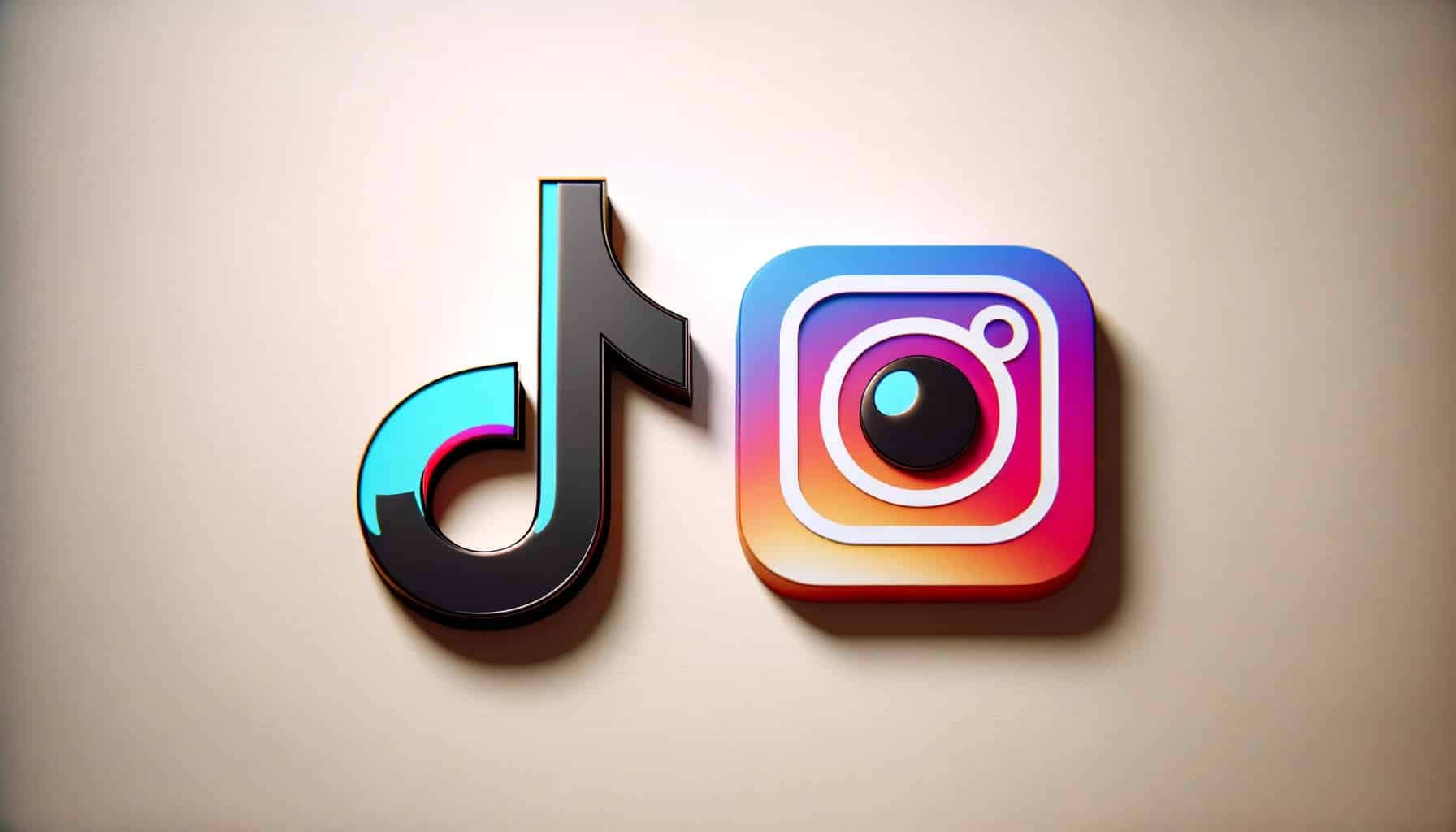 logos de Instagram y TikTok, como compartir videos entre ambas aplicaciones